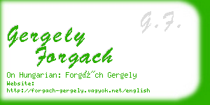 gergely forgach business card